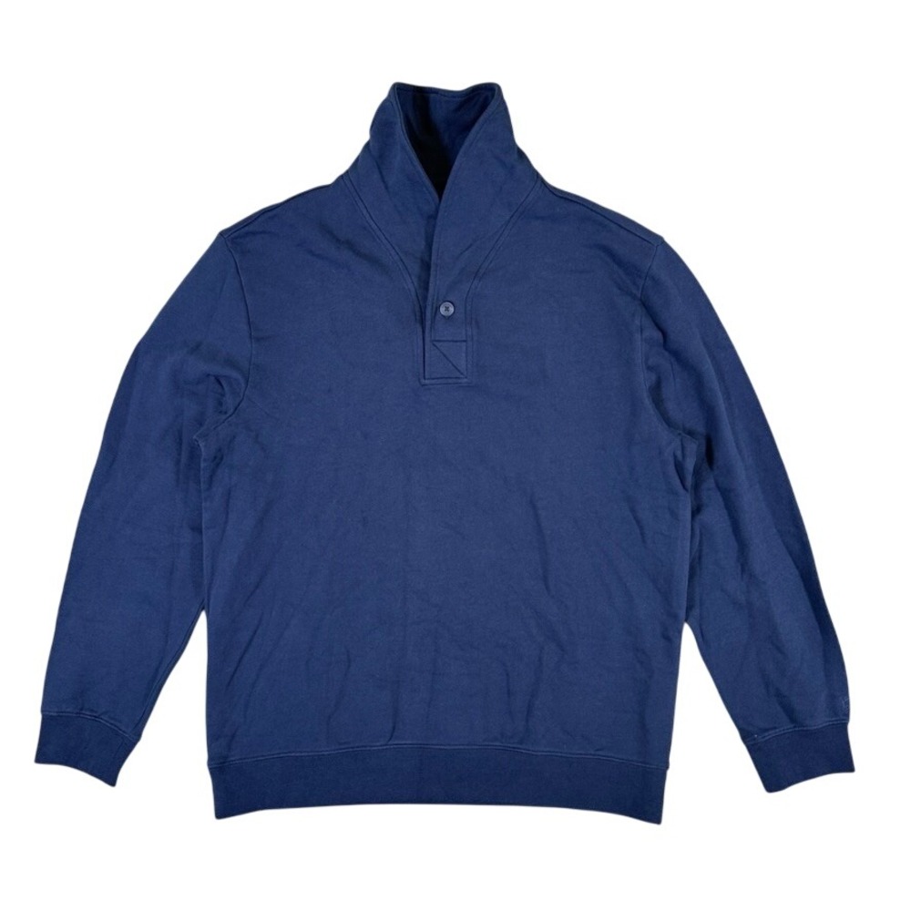 Southern Tide Mens XL Navy Blue Shawl Collar French Terry Pullover Sweatshirt